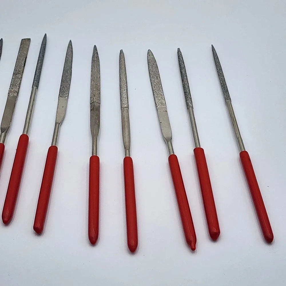 Diamond Coated Needle File Set 140x3mm 10 Piece Set Original Sleeve New Unused